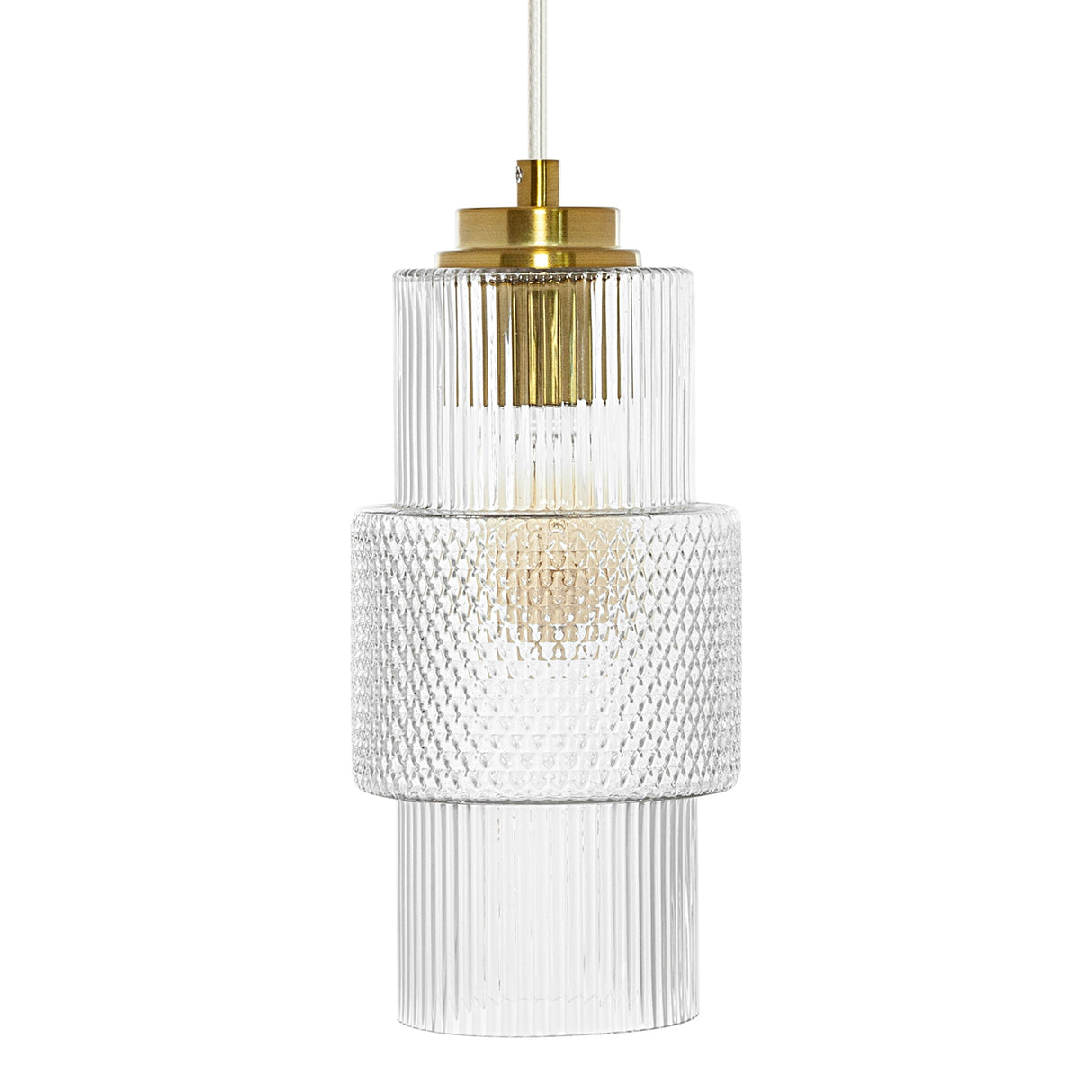 Gladstone River of Goods Glass and Metal Pillar Shade Pendant Light