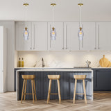 Gladstone River of Goods Glass and Metal Pillar Shade Pendant Light