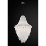 Glam 7-Light Dark Gray Finish Chandelier with Hanging Clear Beaded - 23.5 in. Dia