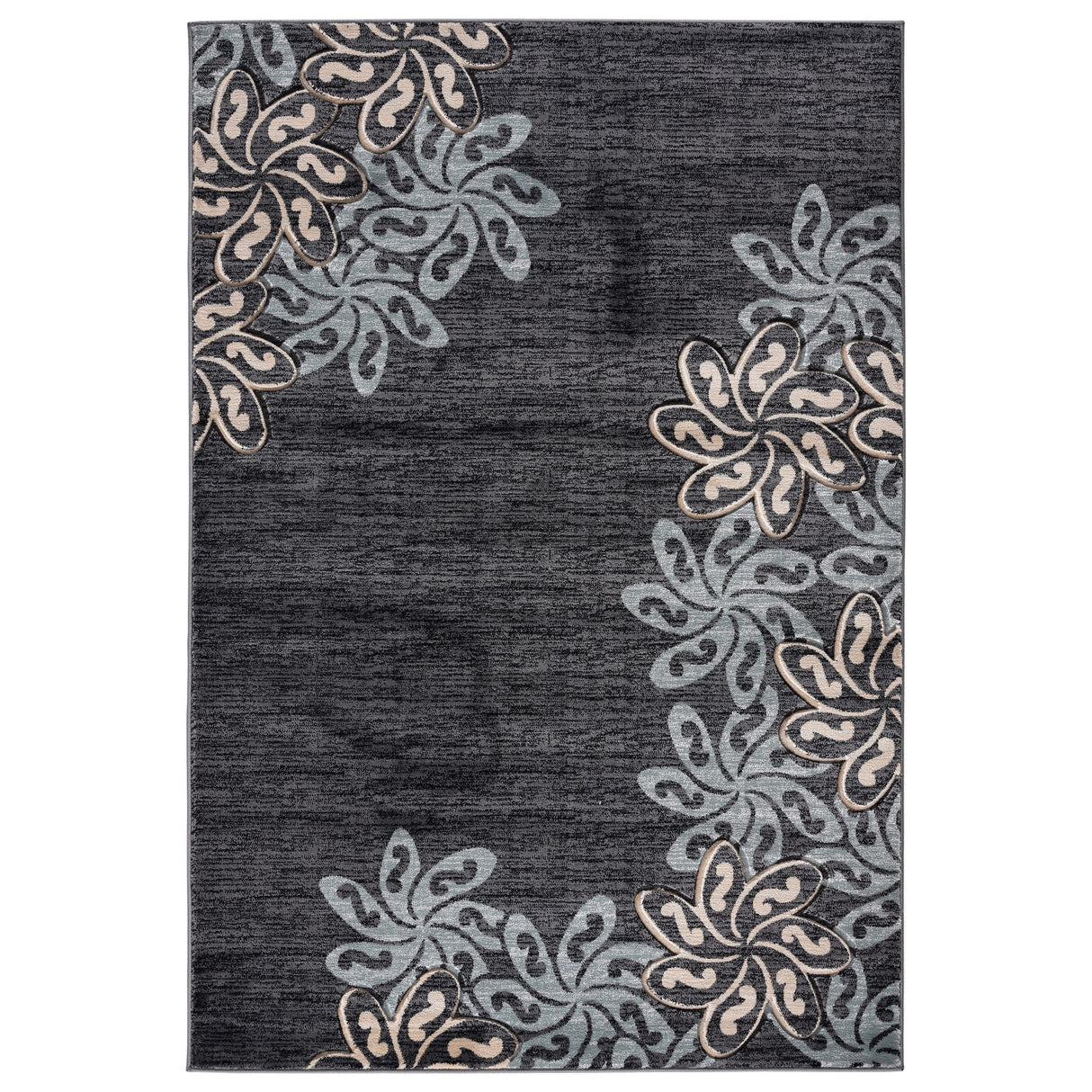 Glamour Collection Floral Polypropylene Area Rug