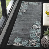 Glamour Collection Floral Polypropylene Area Rug