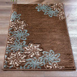 Glamour Collection Floral Polypropylene Area Rug