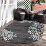 Glamour Collection Floral Polypropylene Area Rug
