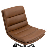 Glamour Home Ayuka Brown Faux Leather Adjustable Height Swivel Office Chair