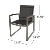 Glasgow Outdoor Dining Chairs with Aluminum Frame (Set of 2) by Christopher Knight Home