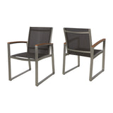Glasgow Outdoor Dining Chairs with Aluminum Frame (Set of 2) by Christopher Knight Home