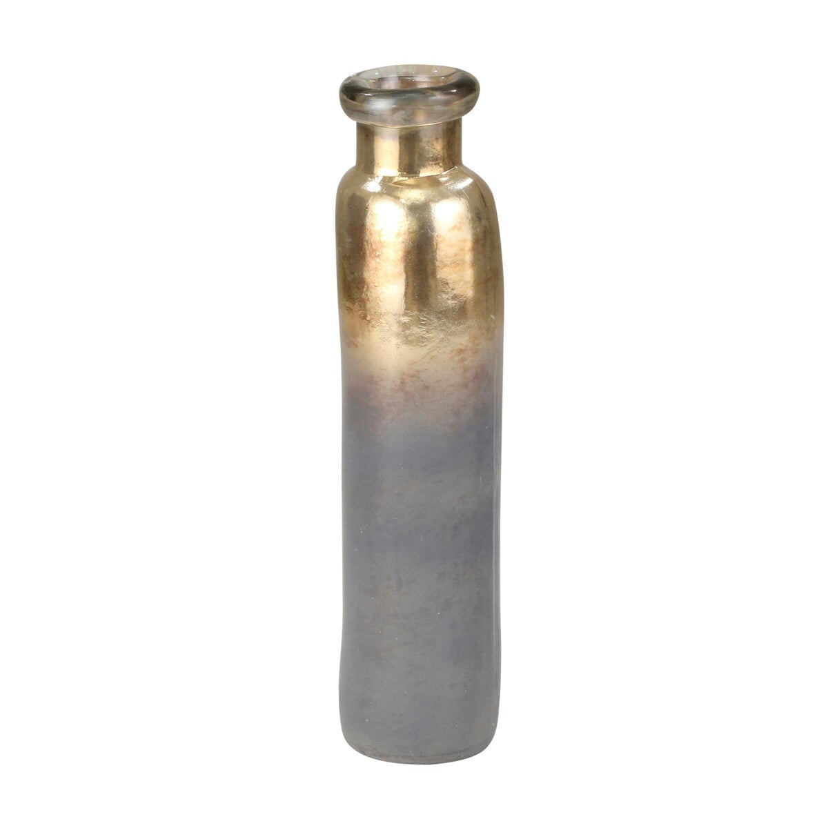 Glass 16" Organic Vase, Copper/Gray Mix