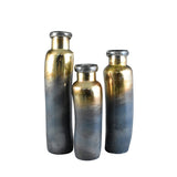 Glass 16" Organic Vase, Copper/Gray Mix