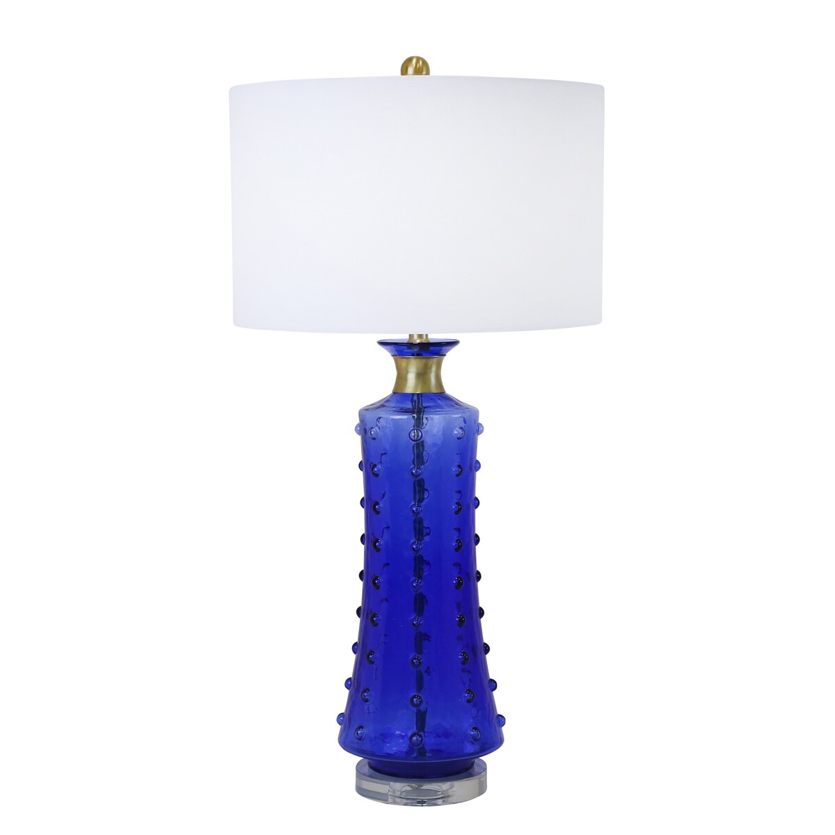 Glass 32" Table Lamp, Royal Blue