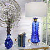 Glass 32" Table Lamp, Royal Blue