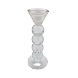 Glass 7.75" Candle Holder, Clear 7.7"H - 2.9" x 2.9" x 7.7"