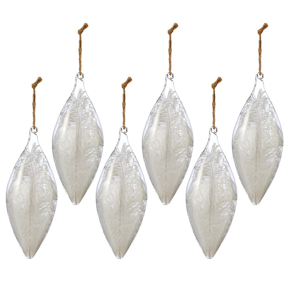 Glass 8.5-inch Feather Quill Ornament