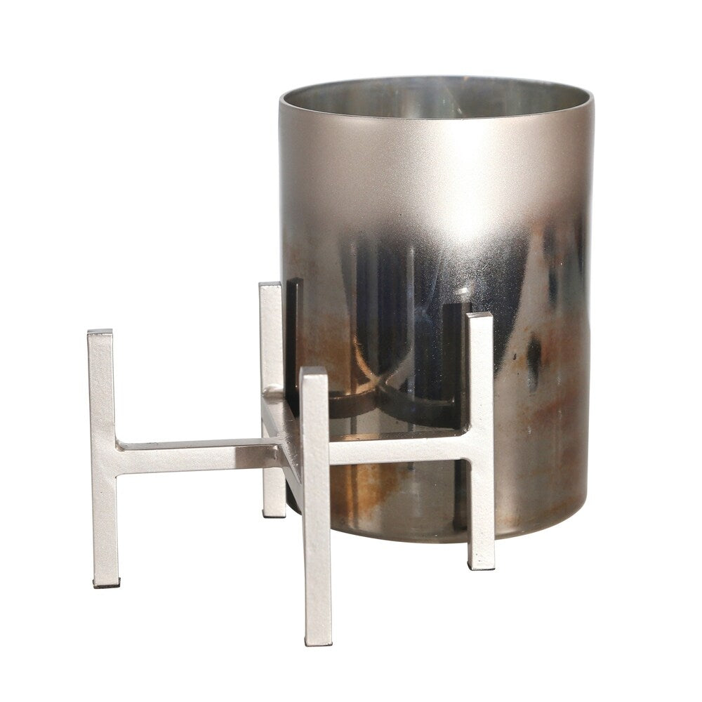 Glass 9" Hurricane On Stand,Starlight Sea