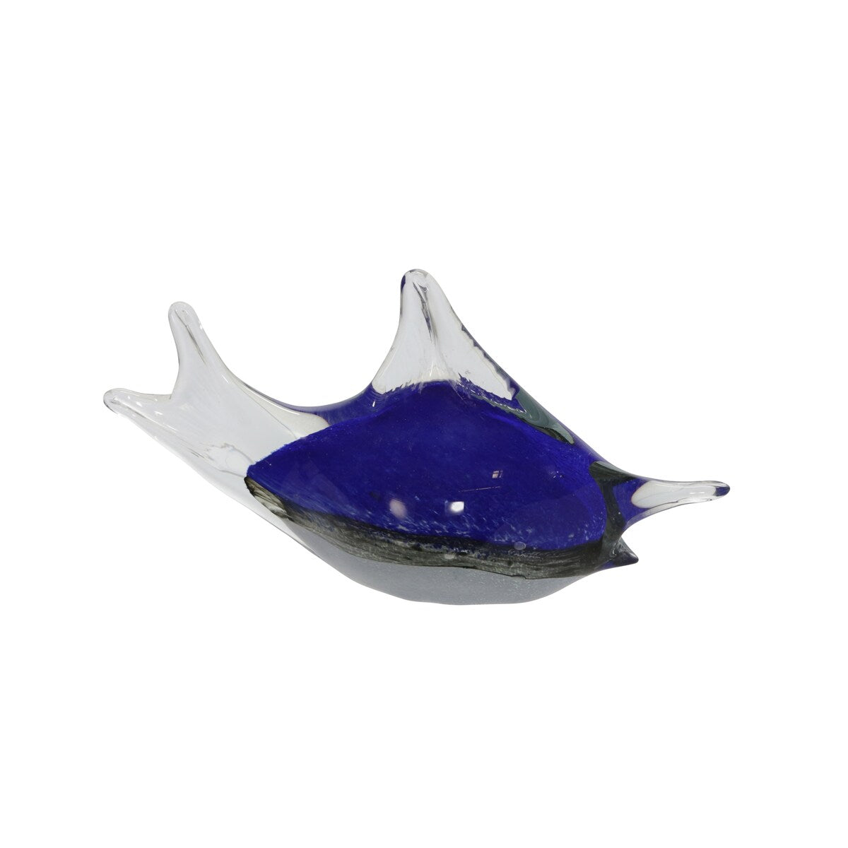Glass 9" Fish Decor, Blue - 3Wx10Lx5H