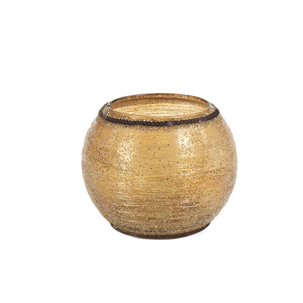 Glass Beaded Votives with Thread and Sequins (Set of 2)