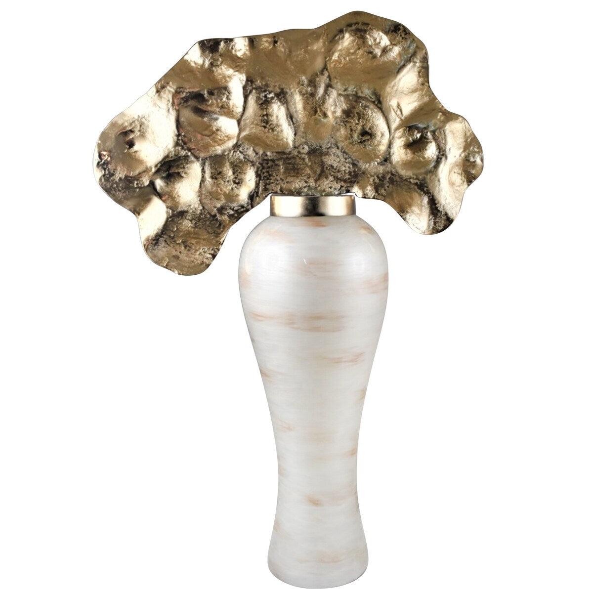 Glass Bottle with Aluminum Top 46.5", Opal 46.5"H - 30.25" x 13.0" x 46.5"