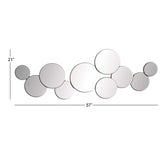Glass Bubble Cluster Wall Mirror - Silver - Roche River Decor - 1"W x 57"L x 20"H