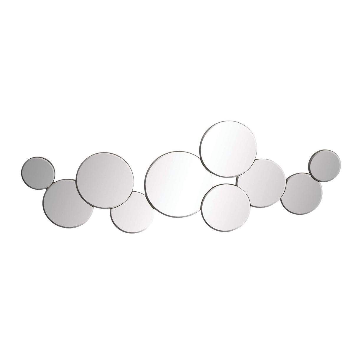 Glass Bubble Cluster Wall Mirror - Silver - Roche River Decor - 1"W x 57"L x 20"H
