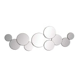 Glass Bubble Cluster Wall Mirror - Silver - Roche River Decor - 1"W x 57"L x 20"H