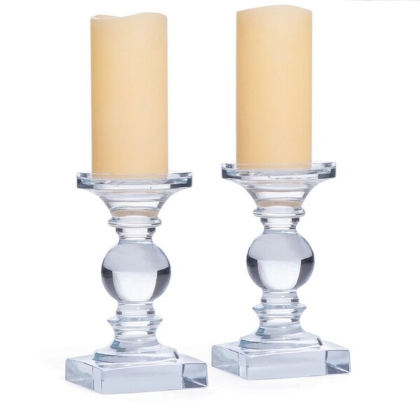 Glass Candlesticks (Set of 2)