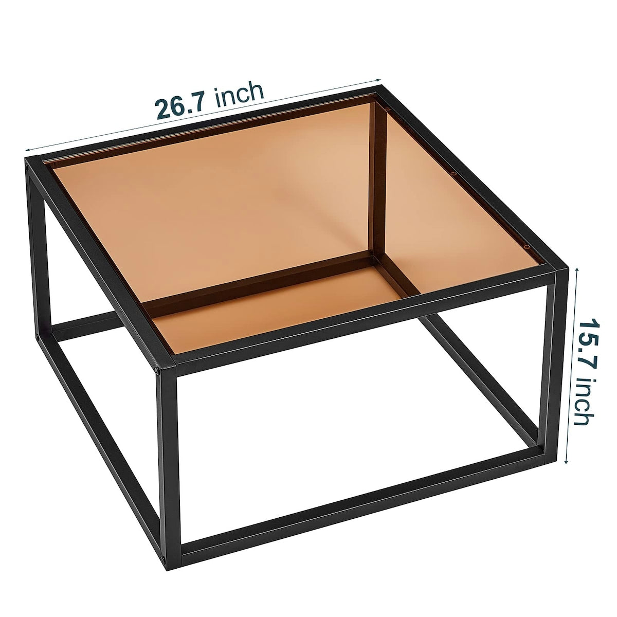 Glass Coffee Table Modern Coffee Tables Simple Square Center Table for Living Room Home Office with Tempered Glass-top