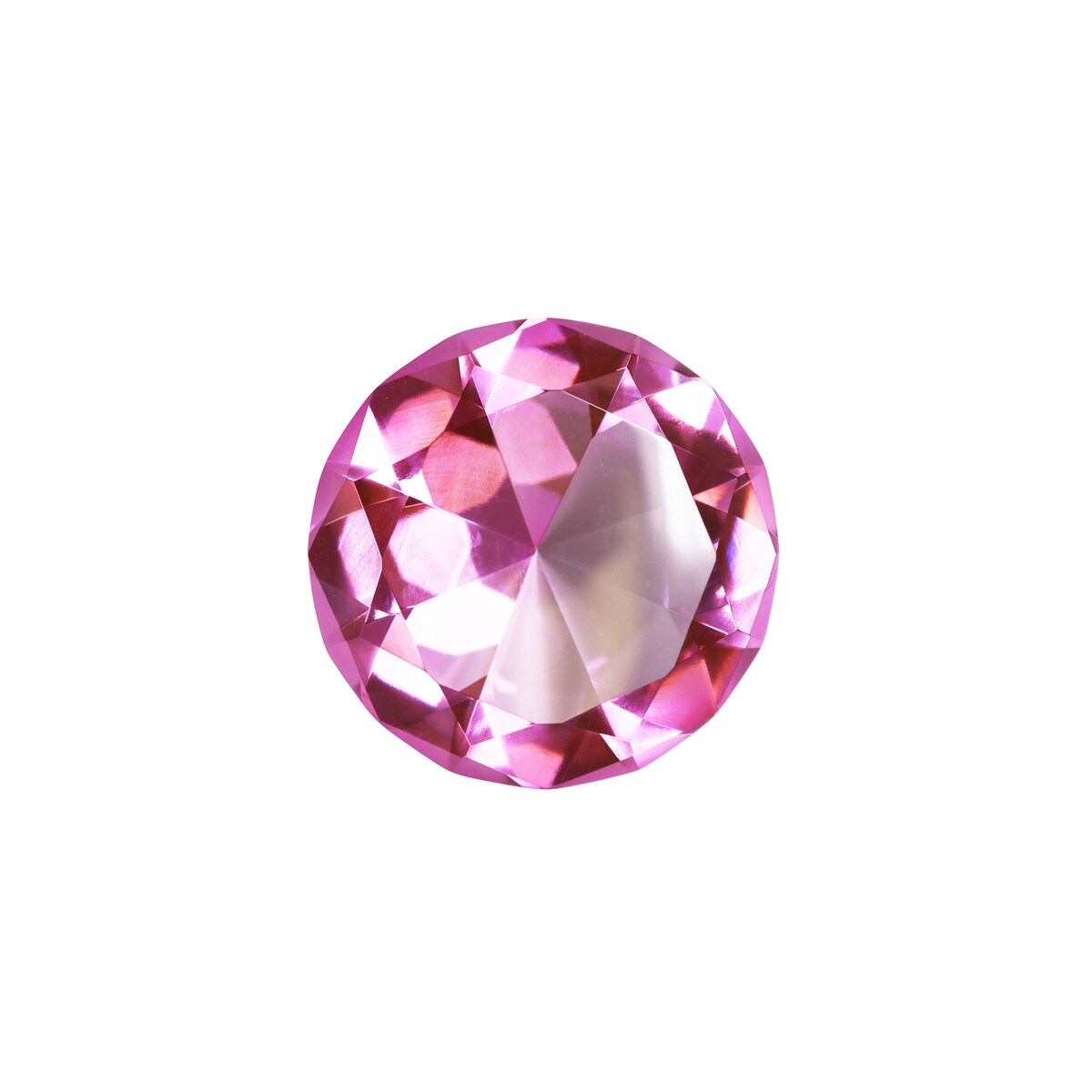 Glass Diamond Decor, 3", Pink - 3Wx3Lx1.75H