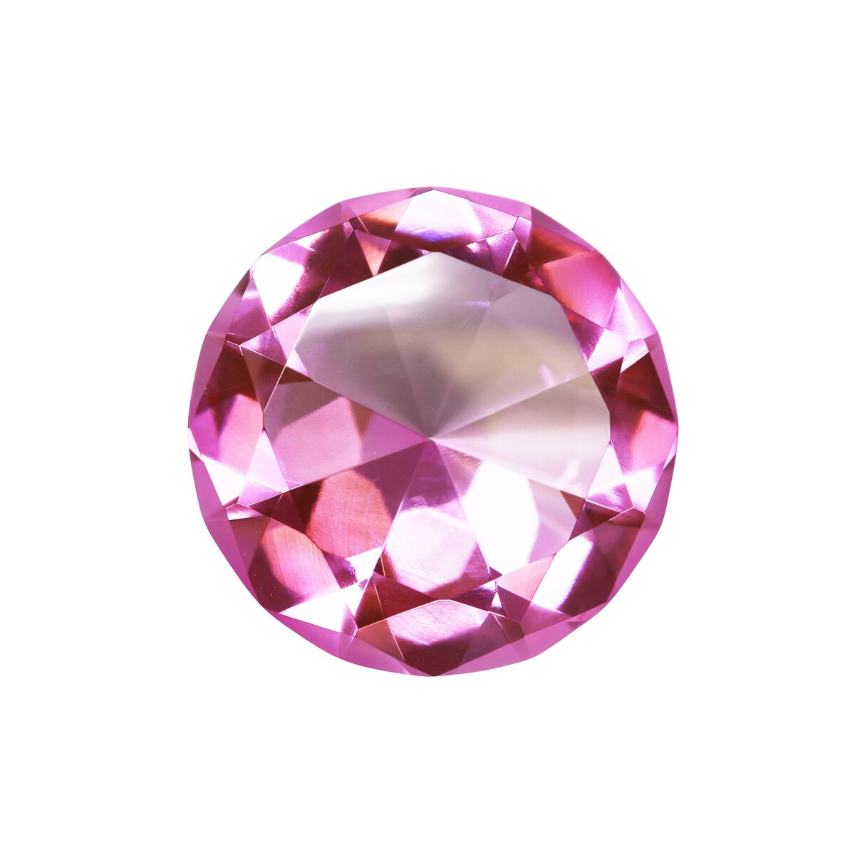 Glass Diamond Decor, 4", Pink - 4Wx4Lx2H