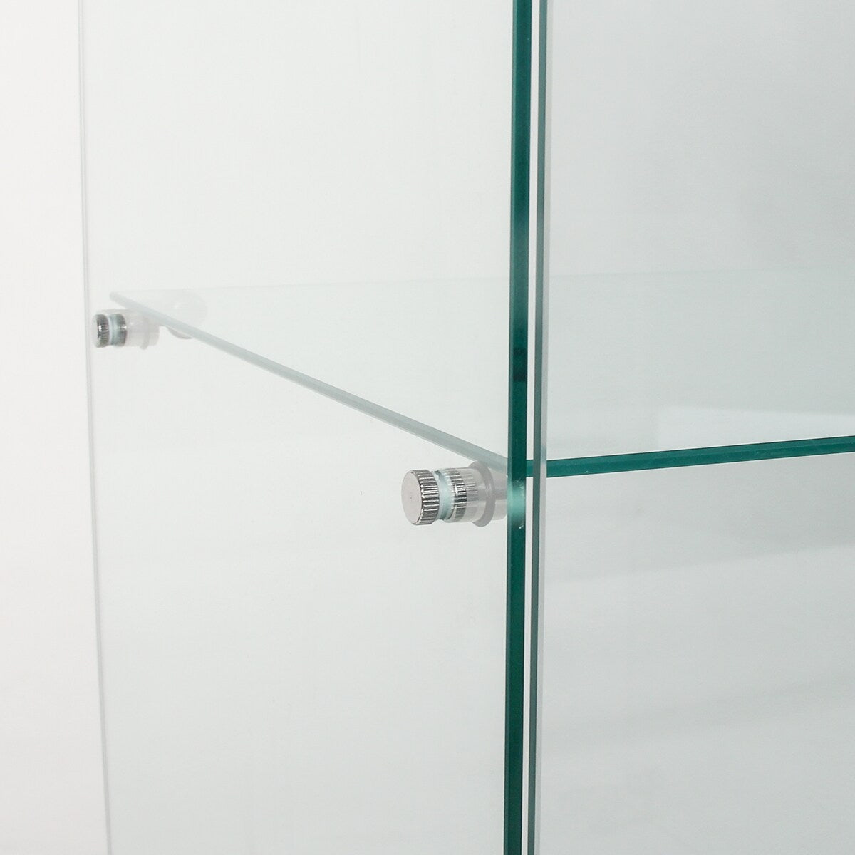 Glass Display Cabinet with 5 Shelves Double Door, Curio Cabinets, Floor Standing Glass Bookshelf, Quick Installation