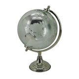 Glass Globe W/metal Base 6" in Silver Metal 6in L x 6in W x 11in H