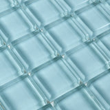 Glass Mosaic 1x1-inch Accent Tile in Classic Solid Whisper Green - 12x12