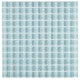 Glass Mosaic 1x1-inch Accent Tile in Classic Solid Whisper Green - 12x12