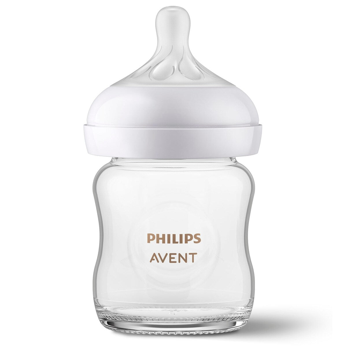 Glass Natural Baby Bottle With Natural Response Nipple 4oz 3 Pack - Clear