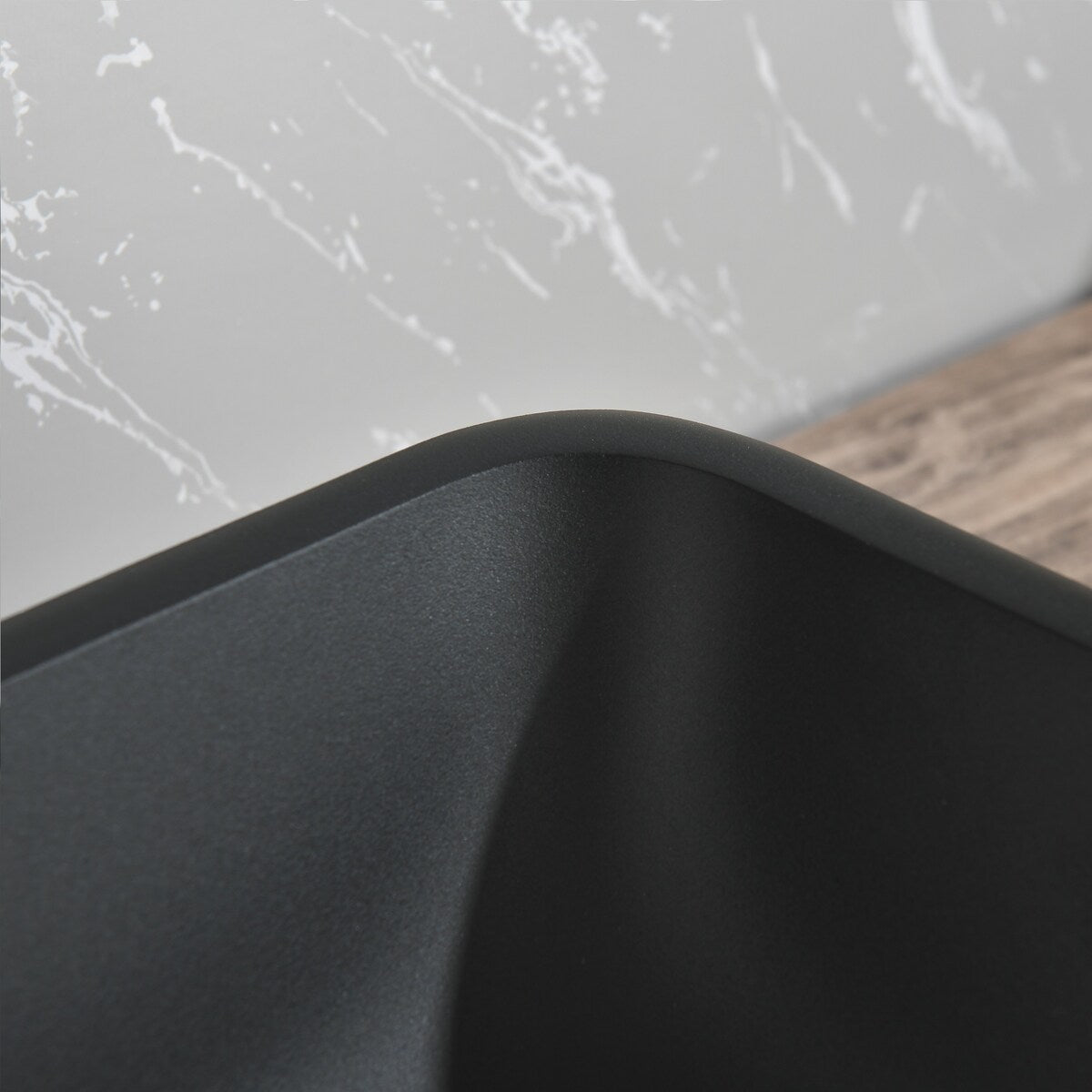 Glass Vessel Bathroom Sink in Black with Faucet and Drain