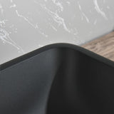 Glass Vessel Bathroom Sink in Black with Faucet and Drain