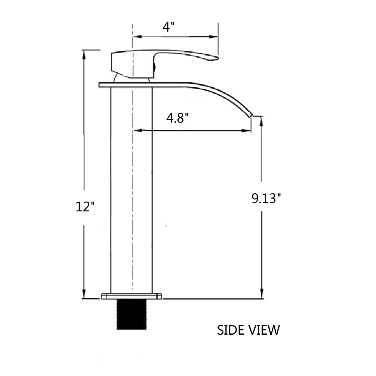 Glass Vessel Bathroom Sink in Black with Faucet and Drain