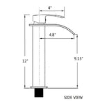 Glass Vessel Bathroom Sink in Black with Faucet and Drain