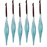 Glass Ribbed Icicle 7-inch Blue Ornament