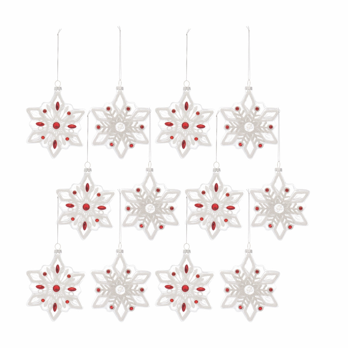Glass Snowflake Ornament (Set of 12)