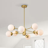 Glass Sputnik Chandeliers Mid Century Pendant Light Fixtures 8-Light