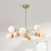 Glass Sputnik Chandeliers Mid Century Pendant Light Fixtures 8-Light