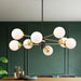 Glass Sputnik Chandeliers Mid Century Pendant Light Fixtures 8-Light