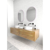 Glass Warehouse 28 in. H x 20 in. W Pill Shape Stainless Steel Framed Mirror