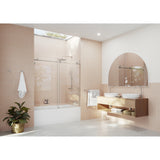 Glass Warehouse 56 in. - 60 in. x 60in. Frameless Bath Tub Sliding Shower Door