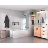 Glass Warehouse 58.25" x 22.5" Frameless Shower Bath Fixed Panel