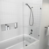Glass Warehouse 58.25" x 22.5" Frameless Shower Bath Fixed Panel