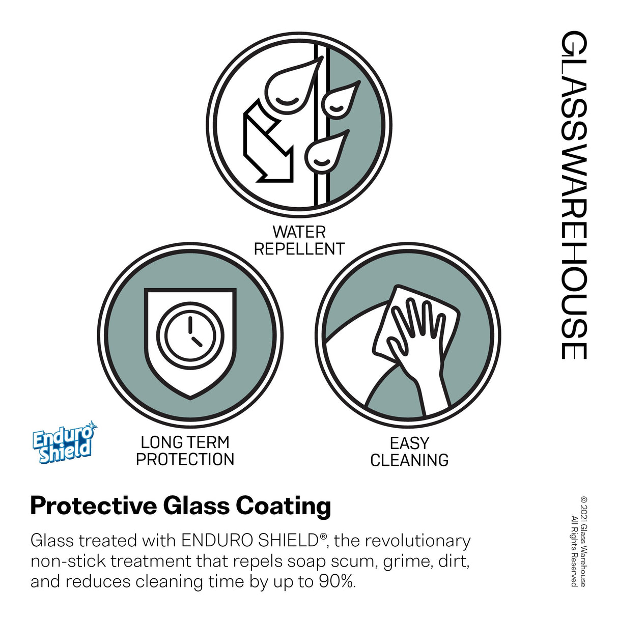 Glass Warehouse 68 in. - 72 in. x 60in. Frameless Bath Tub Sliding Shower Door