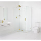 Glass Warehouse 78" x 36" x 34" Frameless 90 Degree Shower Enclosure - Glass Hinge