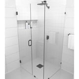 Glass Warehouse 78" x 46" x 40.5" Frameless 90 Degree Shower Enclosure - Wall Hinge