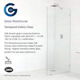 Glass Warehouse 78" x 5.5" Frameless Shower Door - Single Fixed Panel