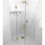 Glass Warehouse 78" x 59" x 36" Frameless 90 Degree Shower Enclosure - Glass Hinge